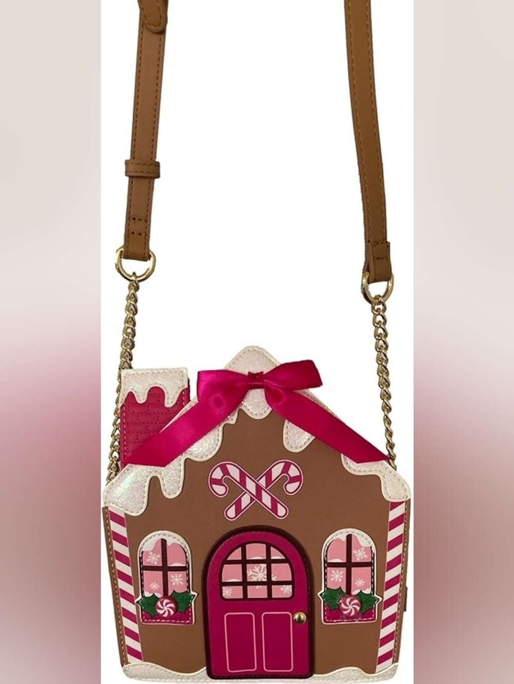 Betsey Johnson Gingerbread House Crossbody Bag - Pink & Brown - Picture 8 of 8